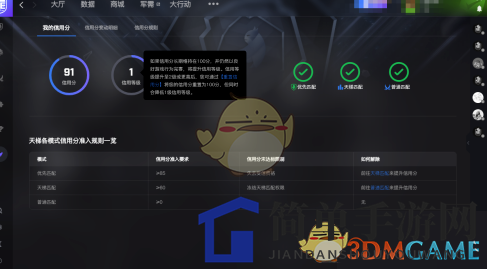 《5e对战平台》信用分查看方法