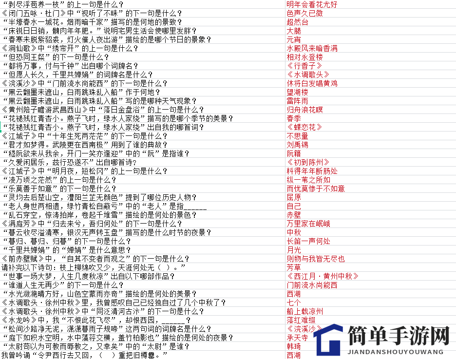 《墨魂》苏澈联诗答案大全